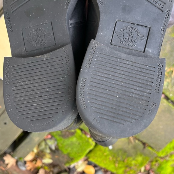 Dockers Wm’s Black Leather Lace up With Velcro Top Strap Combat Boots Sz 8.5 M - Picture 12 of 15